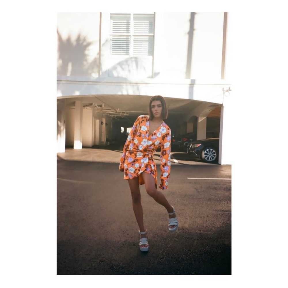 NWOT Zara Floral Satin Dress